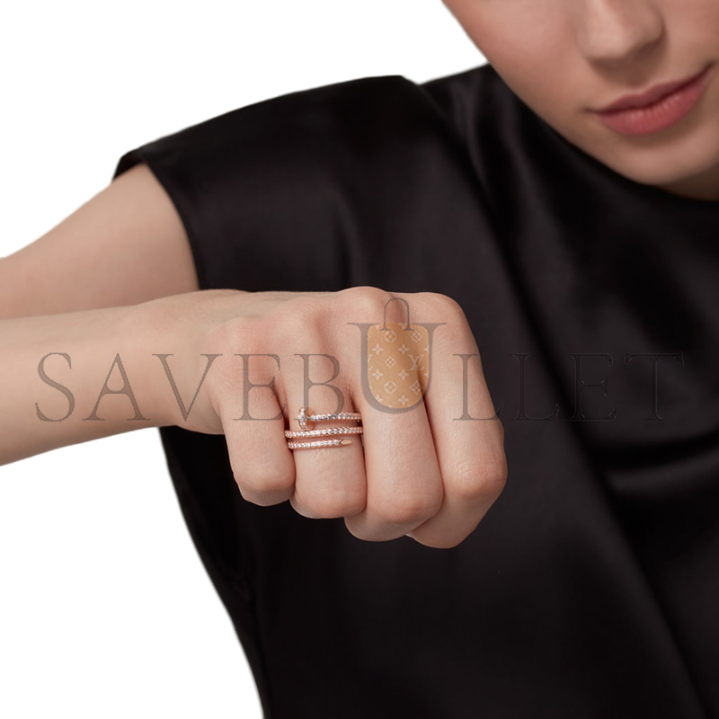CARTIER JUSTE UN CLOU RING, DOUBLE, SEMI-PAVED B4210900